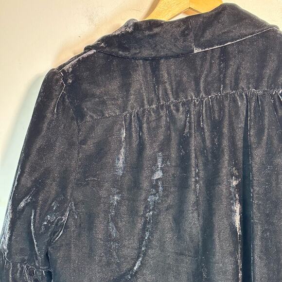 Worthington Womens Black Velvet Crop Jacket with Brooch Style Button Size L - Picture 8 of 12